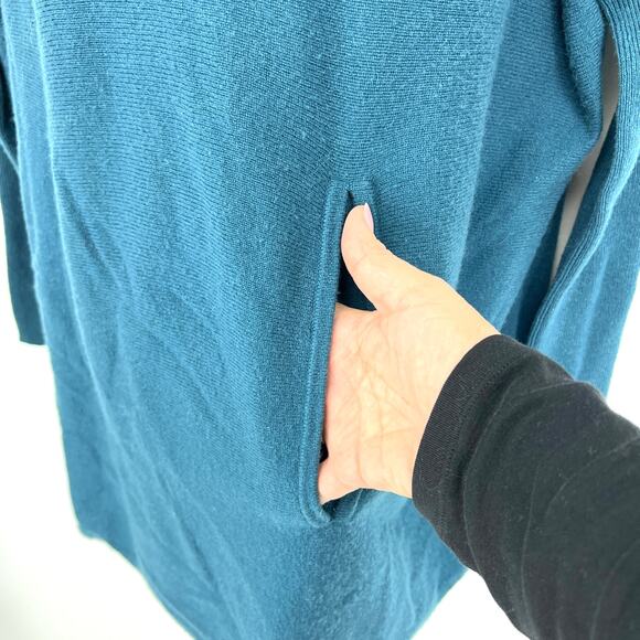 Garnet Hill Cashmere Teal Turtleneck Tunic Sweater Size XS - Picture 4 of 10